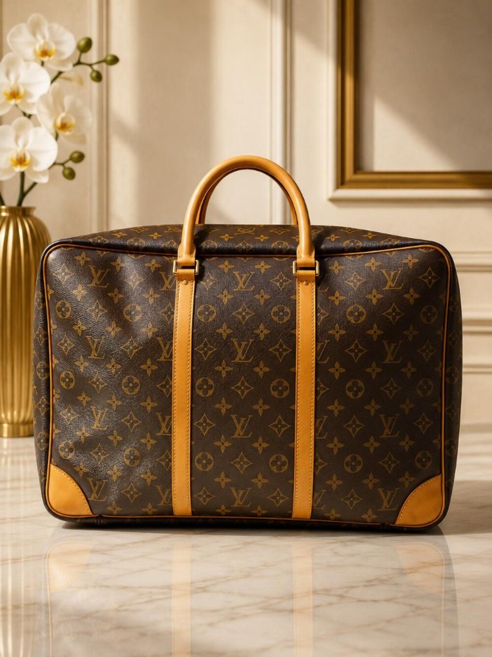 Authentic Louis Vuitton Sirius 45 Monogram Travel Duffle Bag